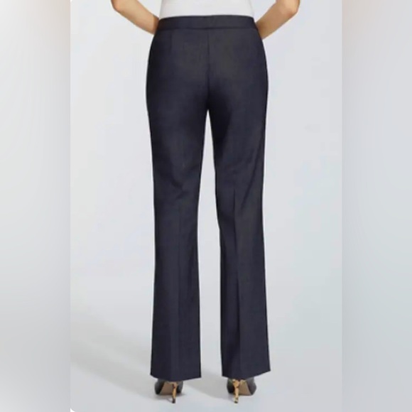 Lafayette 148 New York NWT Designer Stretch Straight Leg Wool Trouser Smoke Sz:8 - Picture 2 of 8